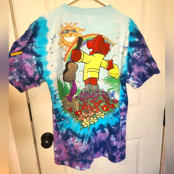 Vintage (Old Tag) Y2K Liquid Blue Grateful Dead spring tour shirt Tie Dye Bear - Picture 2 of 6